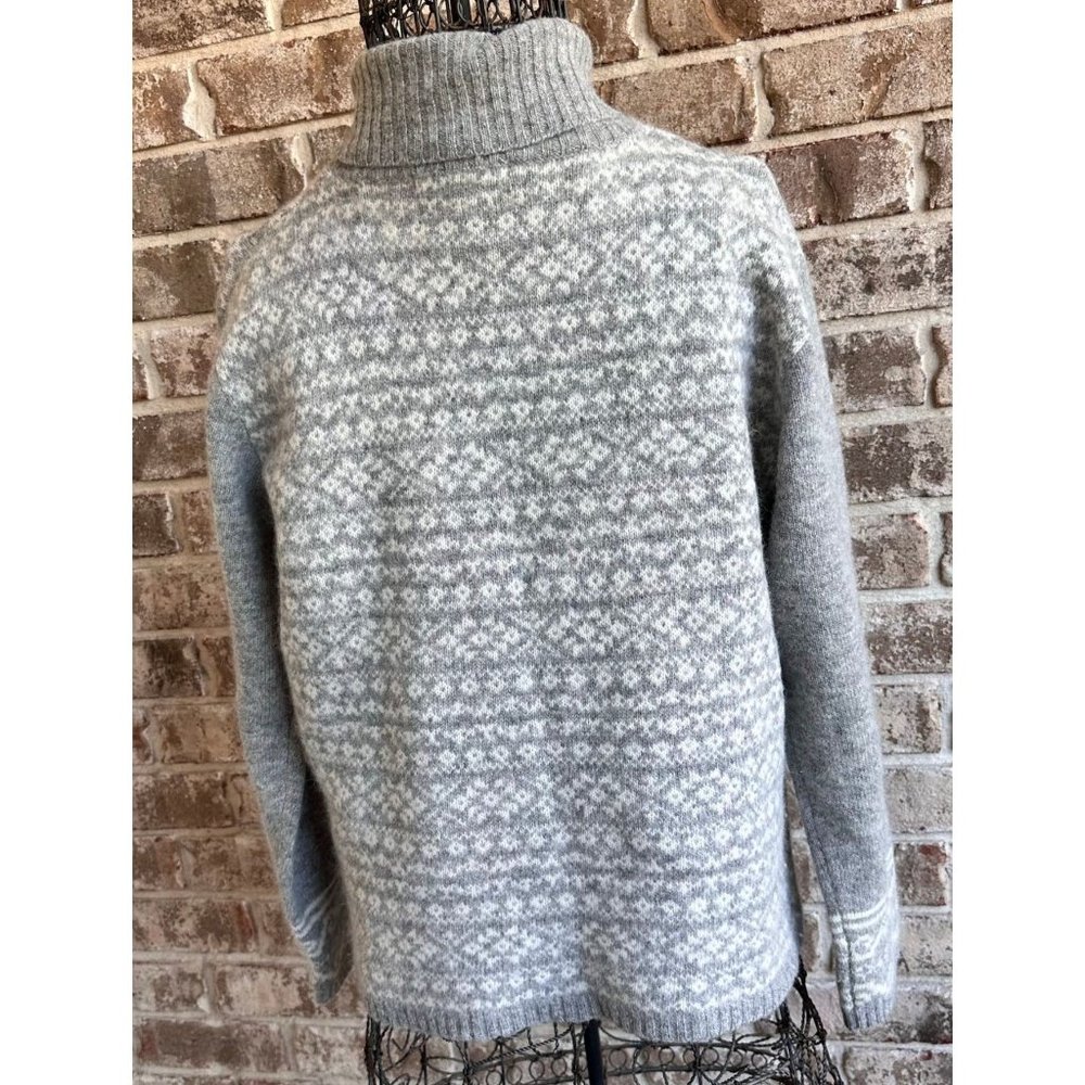 VTG Jillian Jones Turtleneck Sweater Medium Gray Lambswool Angora Snowfl… - Picture 4 of 12